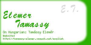elemer tamassy business card