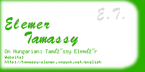 elemer tamassy business card